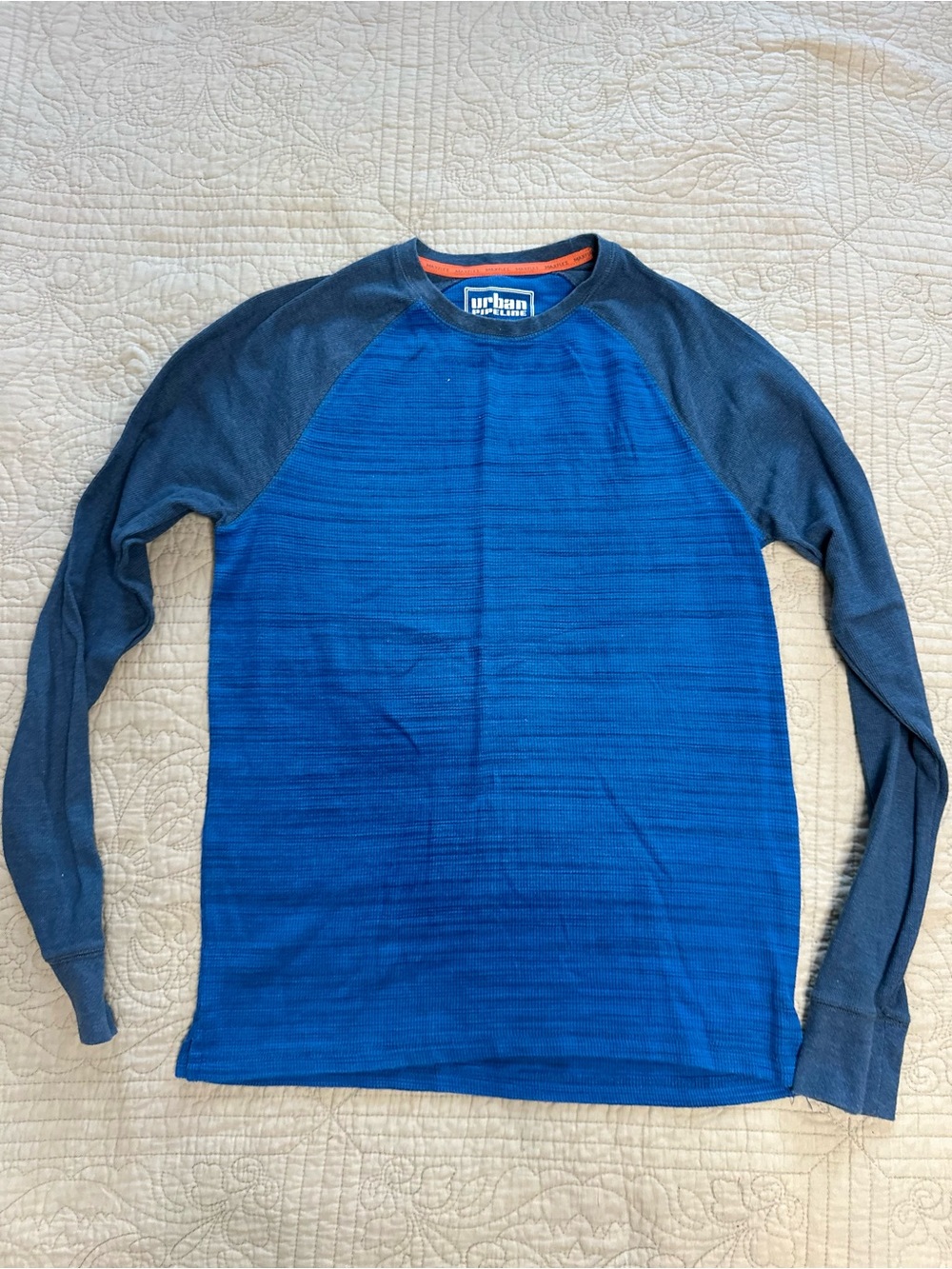 urban pipeline Blue and Navy Raglan Long Sleeve Shirt